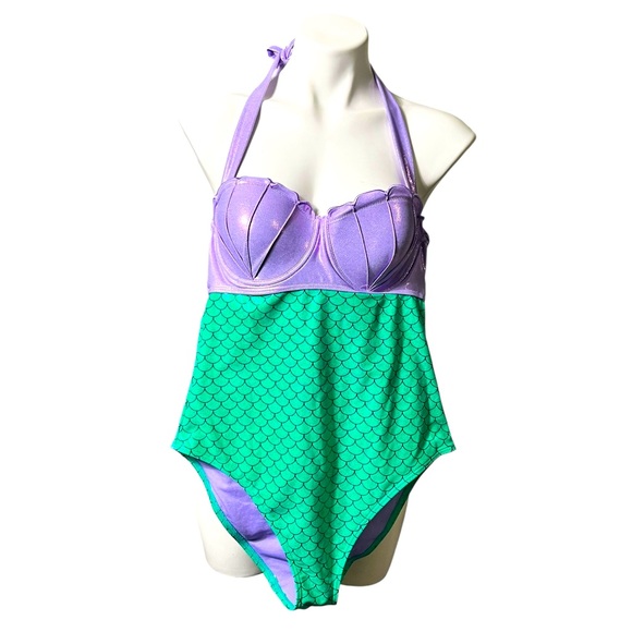 Disney Women’s Ariel Bathing Suit Size Medium Purple/Green - Picture 1 of 5
